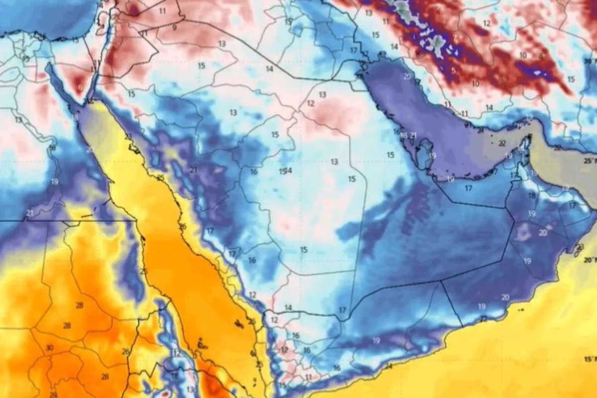 خريطة لطقس السعودية 