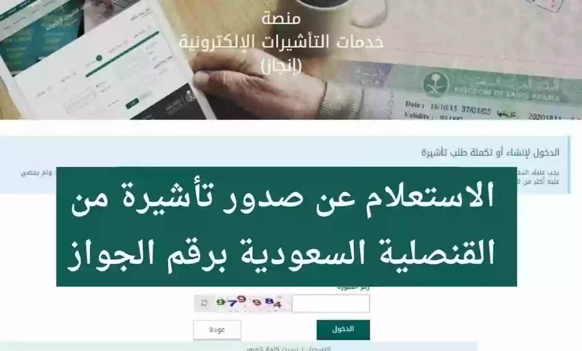 استعلام عن صدور تأشيرة من القنصلية السعودية برقم الجواز