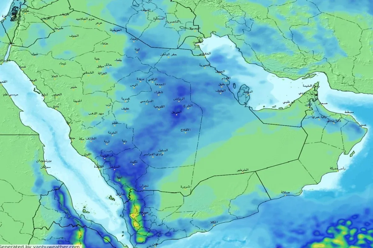 هطول الامطار علي بعض المناطق في المملكة